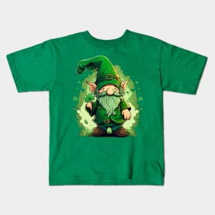 Features a green gnome s day Saint Patric Kids T-Shirt